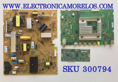 KIT DE TARJETAS PARA SMART TV SONY 4K / MAIN A-5027-308-A / 1-009-724-31 / A5027308A 434 / FUENTE 1-004-422-21 / APS-434/B(CH) / 100442221 / T-CON HV550QUBN5M / 47_6021321 / PANEL YSBM055CNO11 / DISPLAY HV550QUB-N5M / MODELO KD-55X80J / KD55X80J